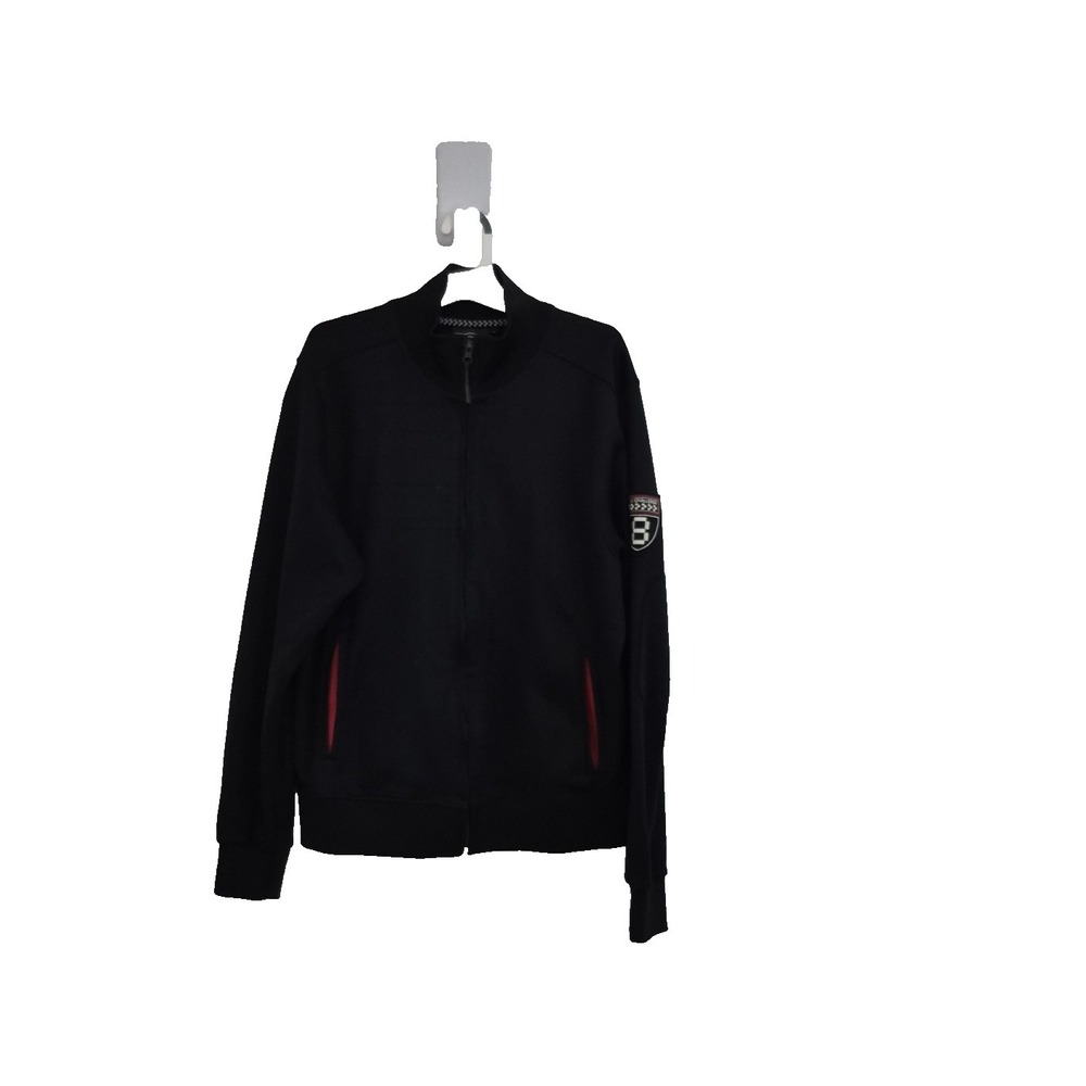 Mini Cooper Jacket Womens Large Black Long Sleeve Elbow Patches Pockets Full Zip